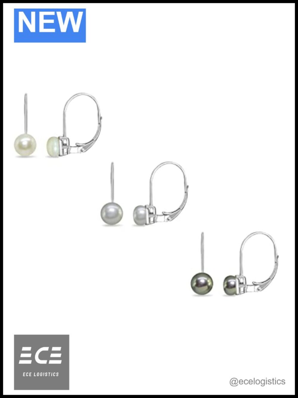 Sterling Silver Freshwater Pearl Leverback Drop Earrings